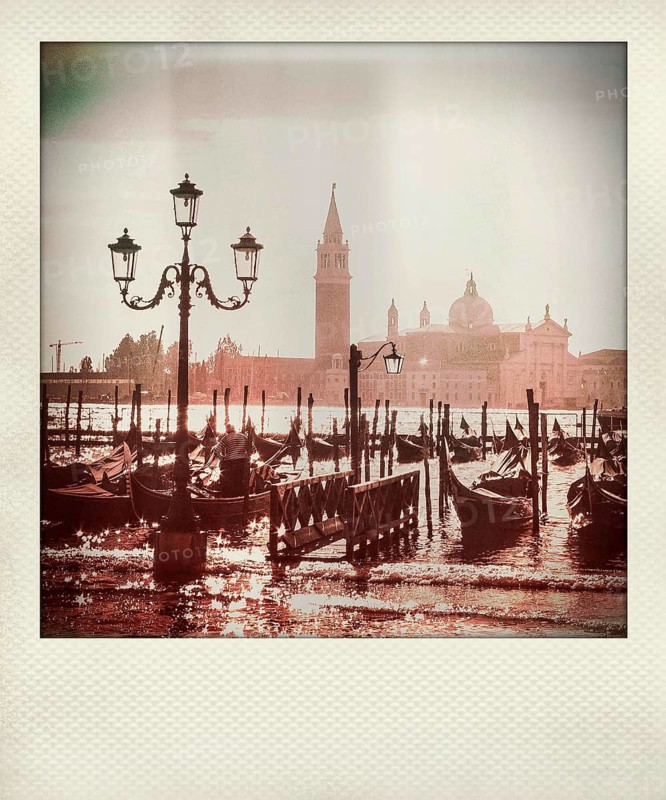 Vintage polaroid photo of San Giorgio Maggiore