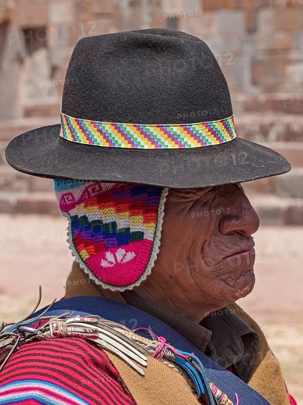 Indigenous man in typical national clothing with typical hat