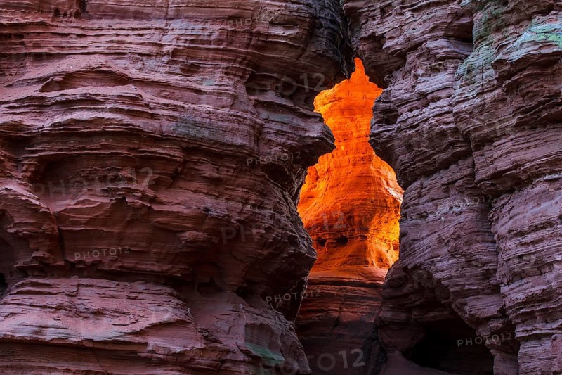 Altschlossfelsen glowing orange-red through the inciding sun