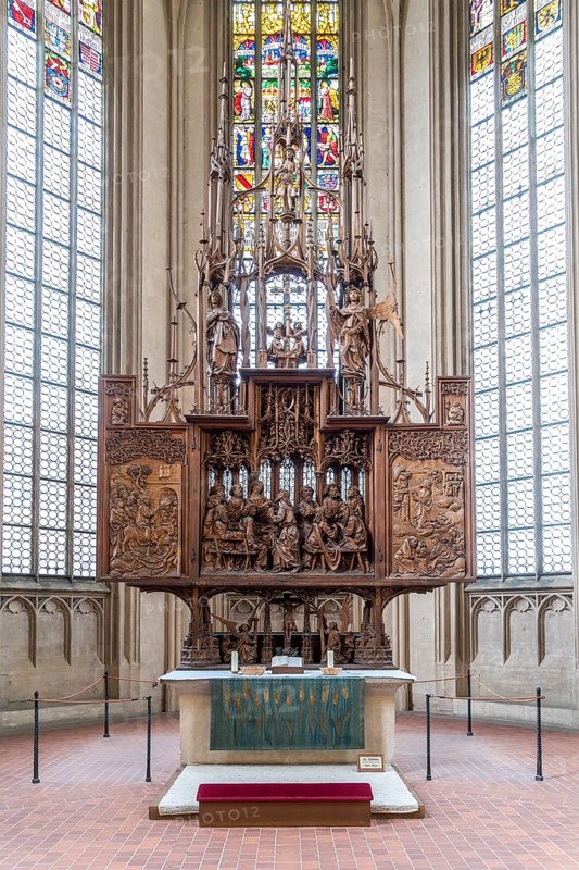 Holy Blood Retable of the Wurzburg carver Tilman Riemenschneider in the city church St. Jakob