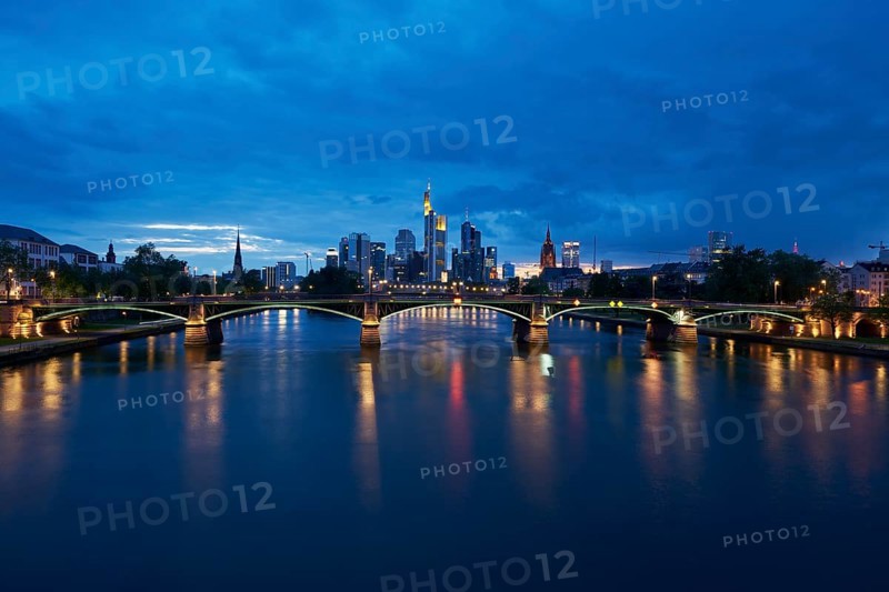 Skyline Frankfurt with Ignaz Bubis bridge