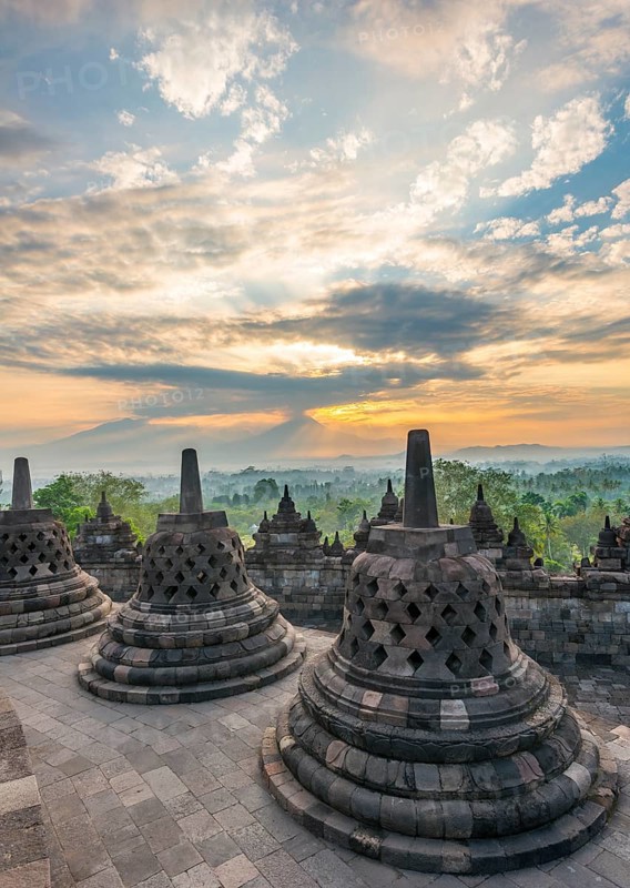 Borobudur Temple at sunrise