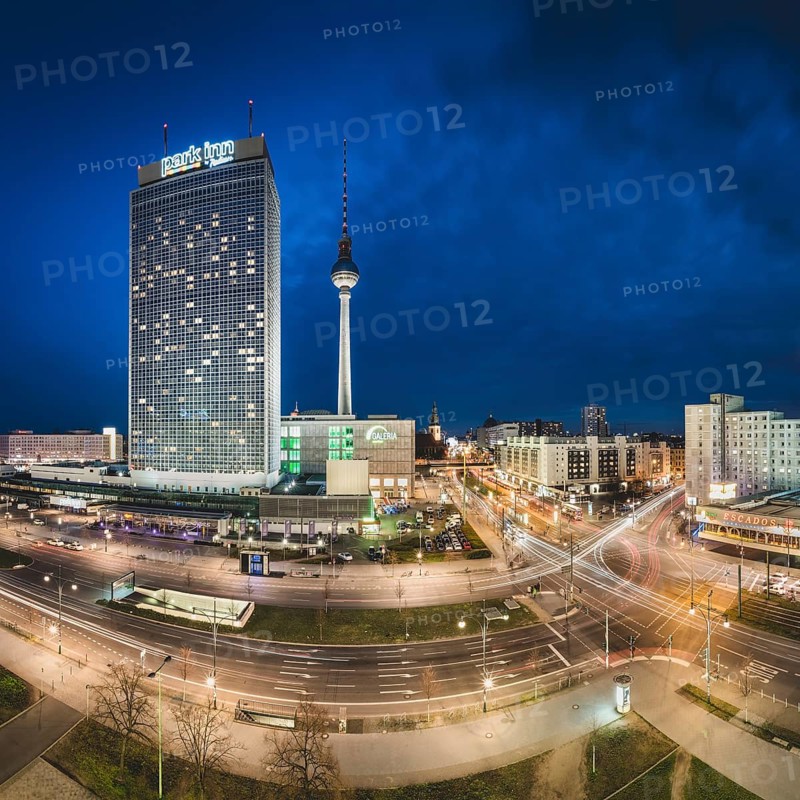 Alexanderplatz with television tower and hotel park inn