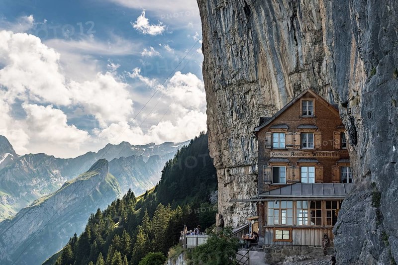 Aescher guesthouse near Wildkirchli below the Ebenalp