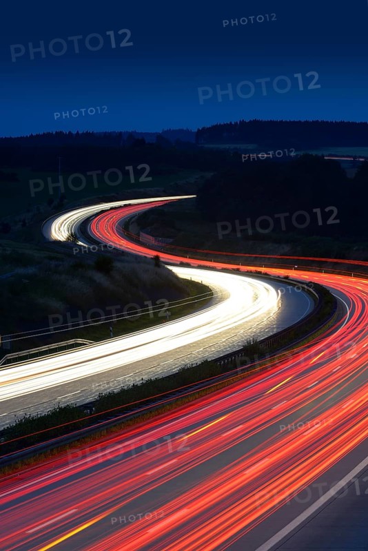 Traces of light on the A9 highway