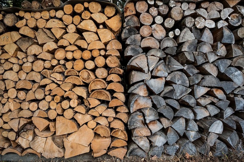 Stacked firewood