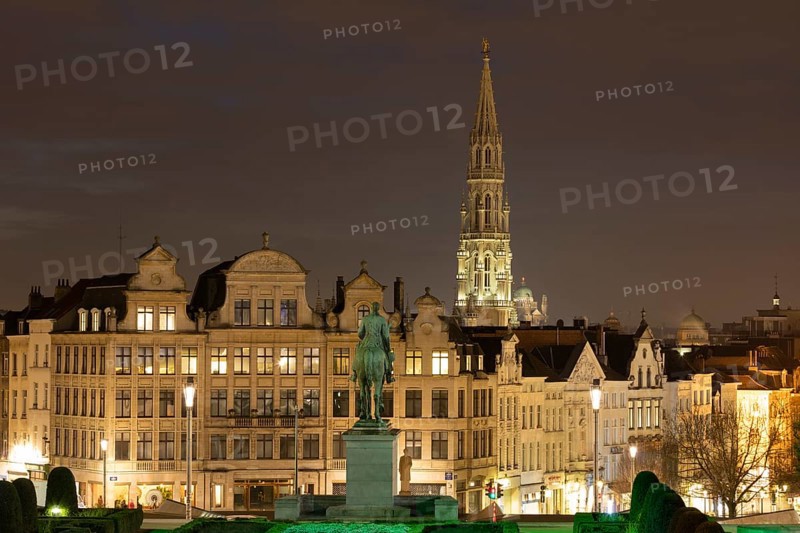 View from Mont des Arts to Town Hall and Lower Town