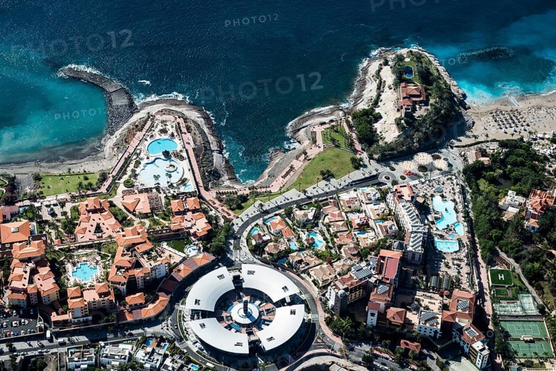 Seaside resort with beach and promenade by the sea