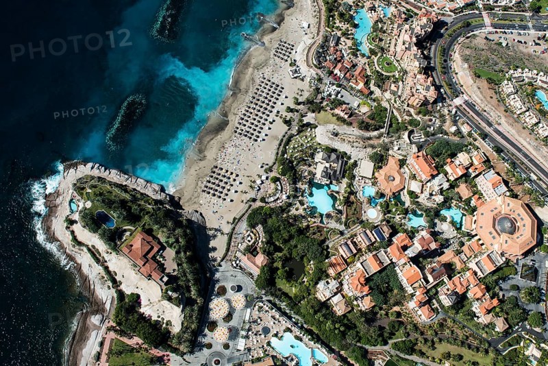 Seaside resort with beach and promenade by the sea
