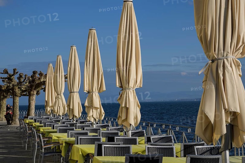 Parasols at lakeside Meersburg