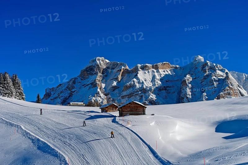 Ski slope in the ski area Alta Badia