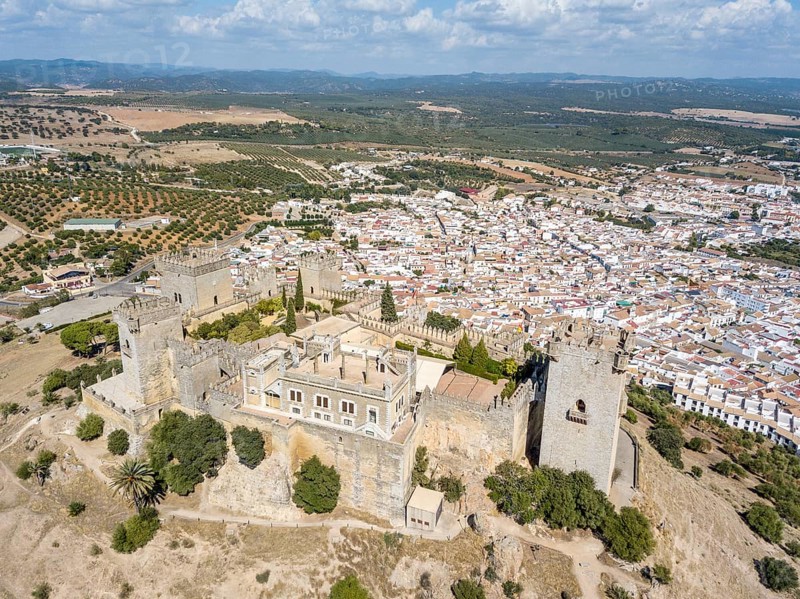 Drone image of Castle of Almodovar del Rio