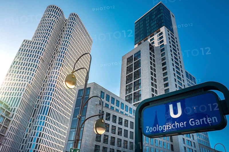 Upper West and Waldorf Astoria Hotel at subway station Zoologischer Garten