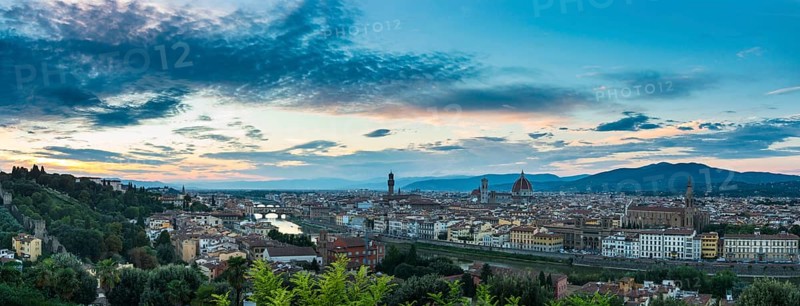 Cityscape at sunset with Cathedral