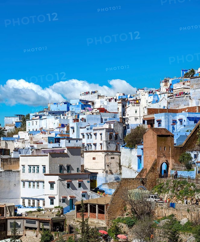 View on blue houses of the medina of Chefchaouen