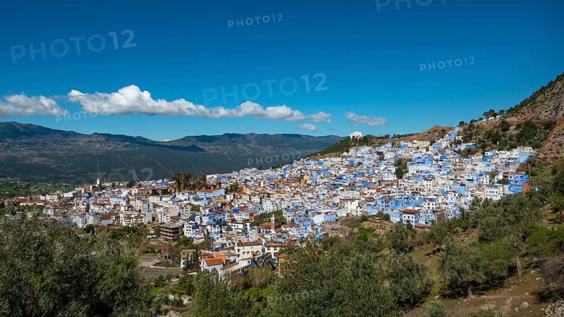 View on blue houses of the medina of Chefchaouen