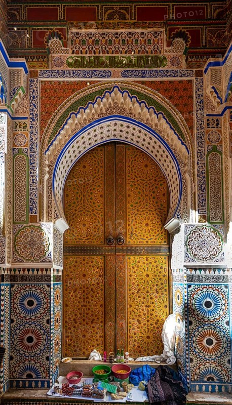 Splendidly decorated entrance door