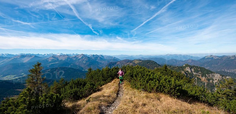 Hiker crossing the Blauberge mountains