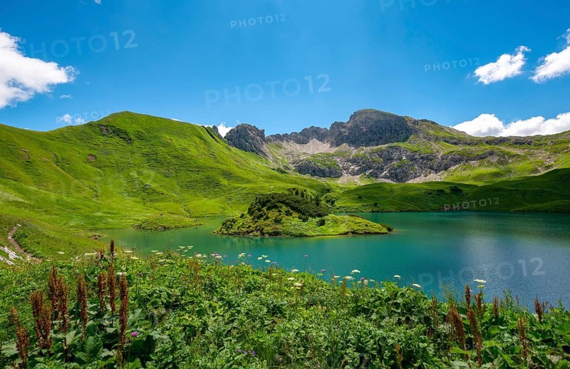 Lake Schrecksee with Allgau mountains