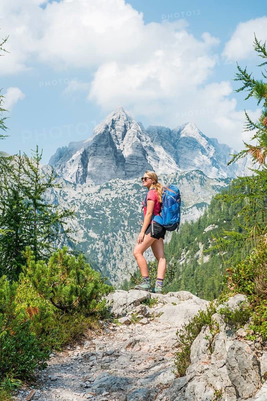 Hiker looks into the landscape