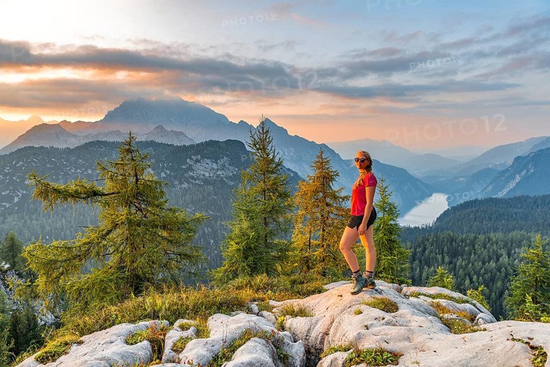Hiker looks into the camera