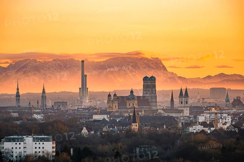 View over Munich with Church of Our Lady