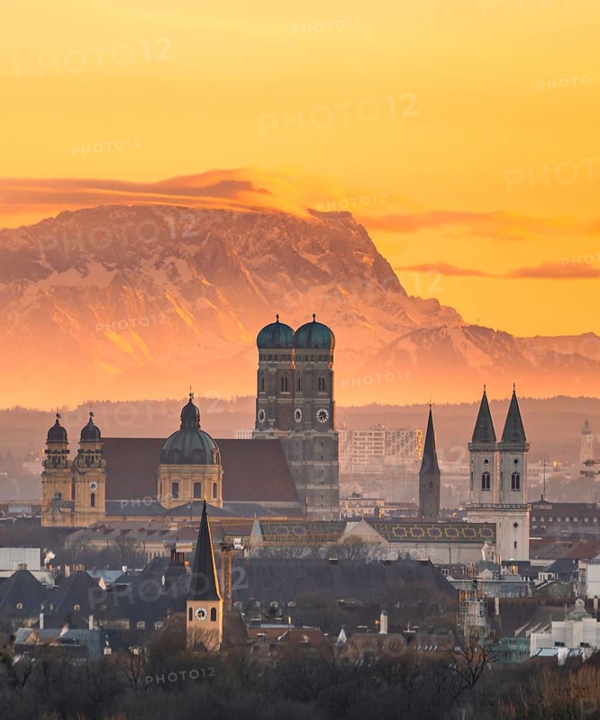 View over Munich with Church of Our Lady