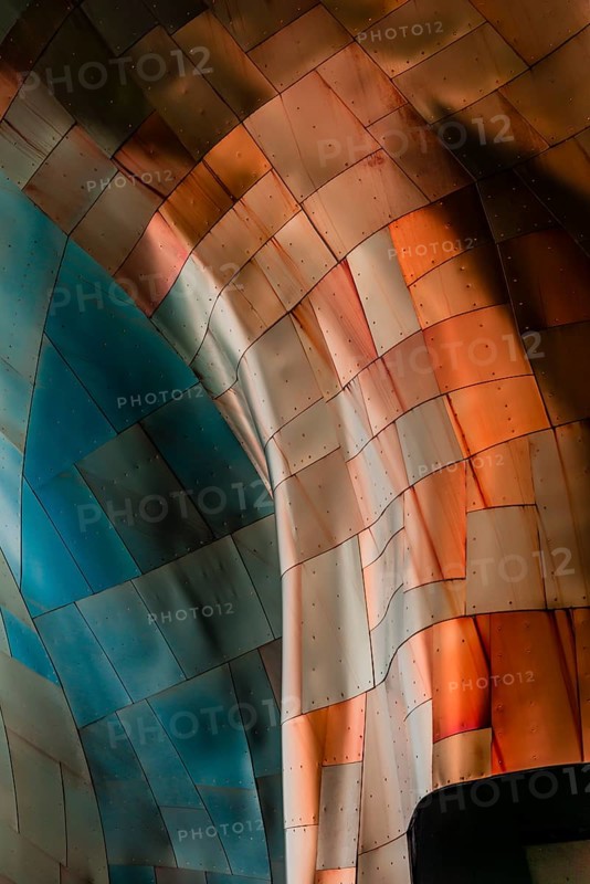 Copper-coloured exterior facade of the Museum of Pop Culture