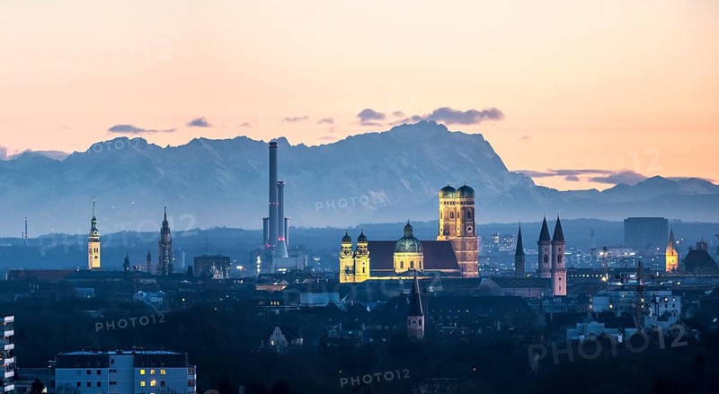 View over Munich with Church of Our Lady