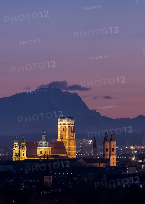 View over Munich with Church of Our Lady
