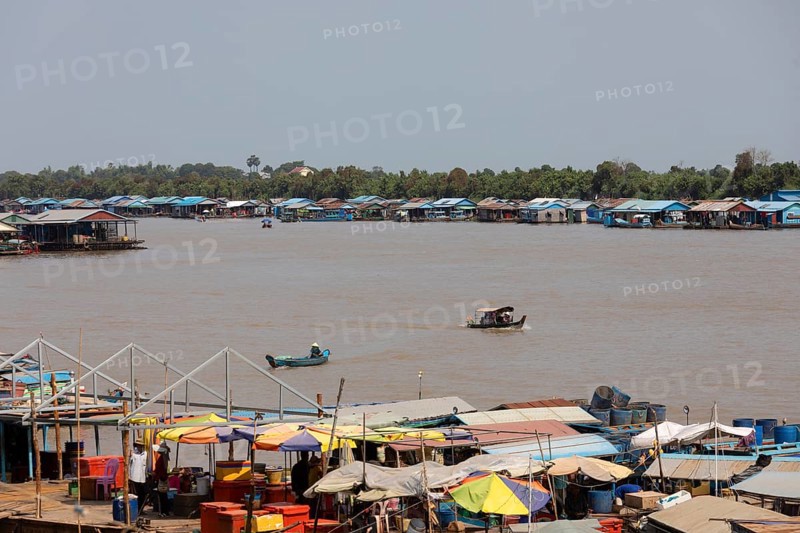 Floating villages with stilt houses