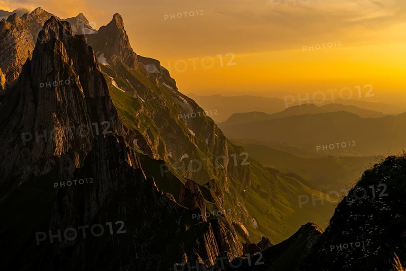 Santis massif at sunset