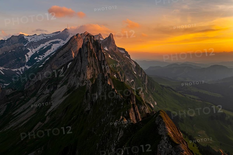 Santis massif at sunset
