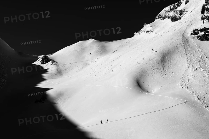 Ski tourers in ascent