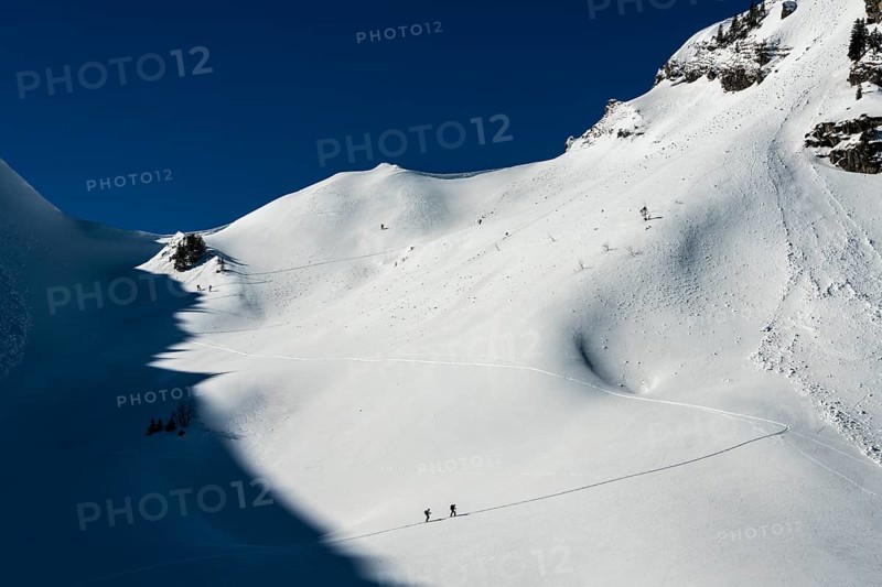 Ski tourers in ascent