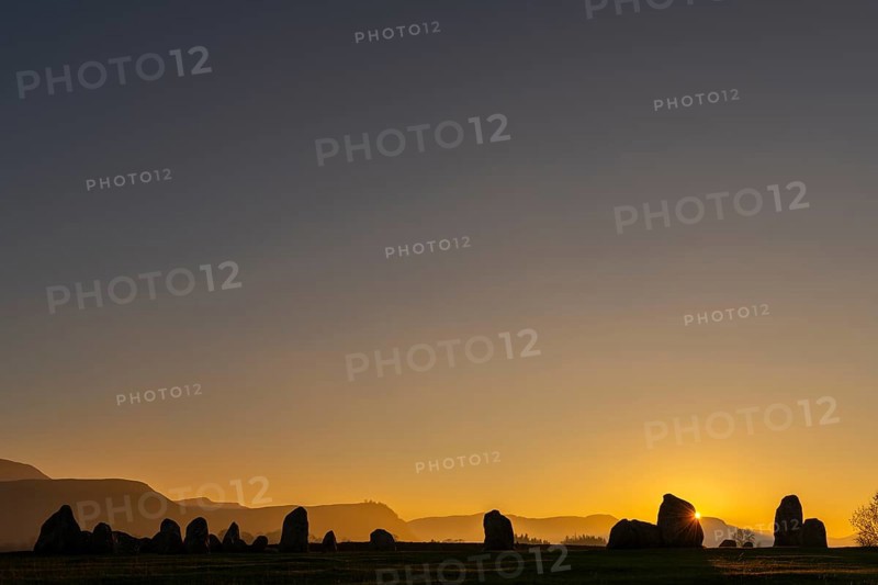 Stone circle at sunset