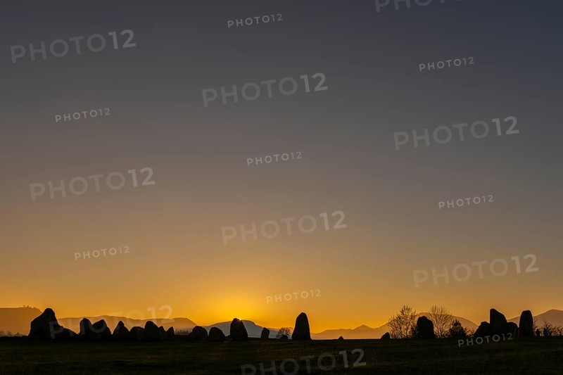 Stone circle at sunset