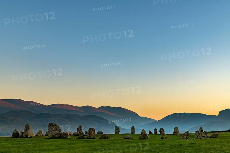 Stone circle at blue hour