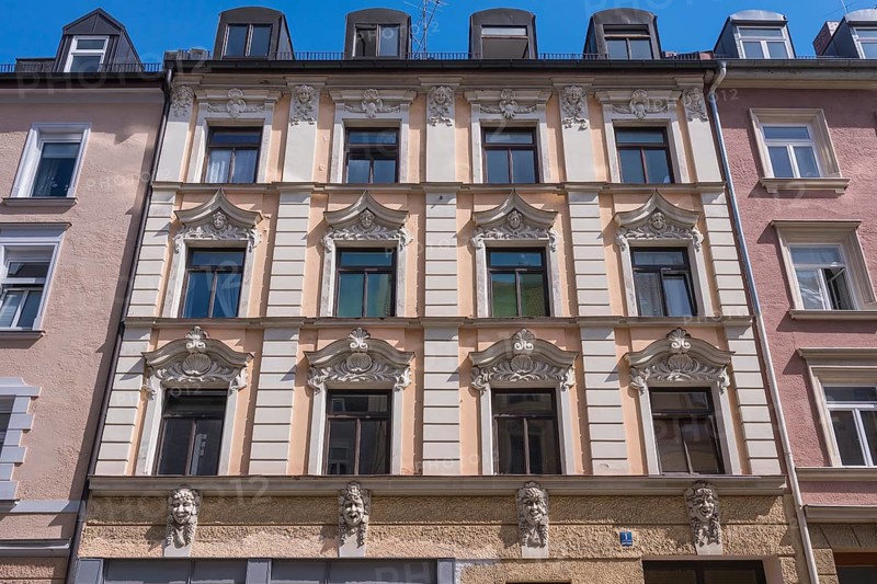 Facade with stucco