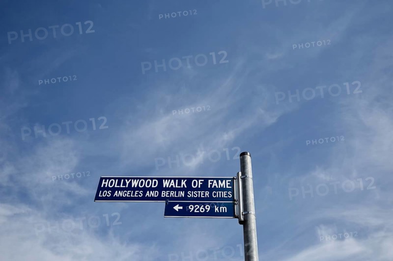 Street sign Hollywood Walk of Fame