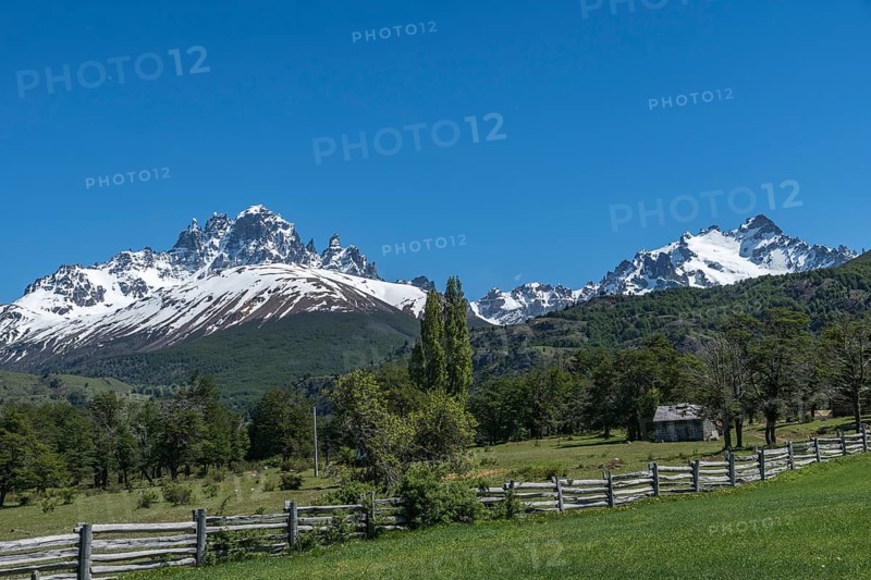 Mountain massif Cerro Castillo near Villa Cerro Castillo