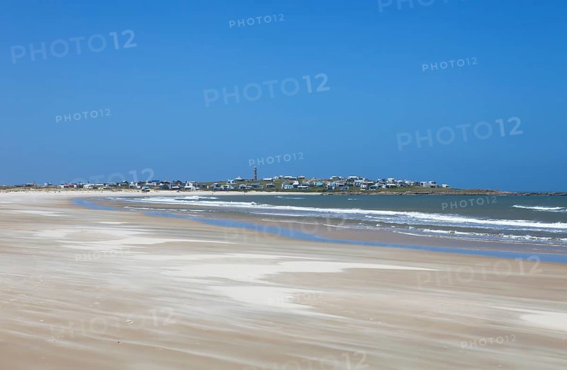 Fishing village Cabo Polonio with wide sandy beach at the Atlantic Ocean