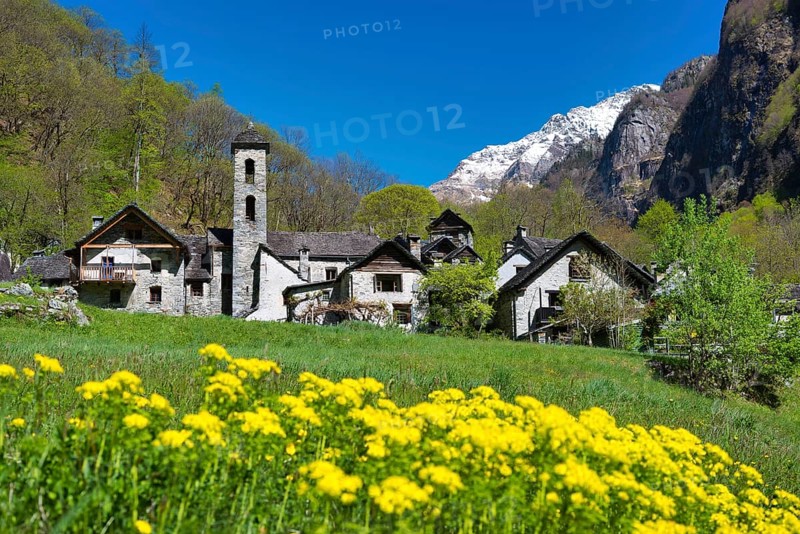 Mountain village Foroglio with old stone houses