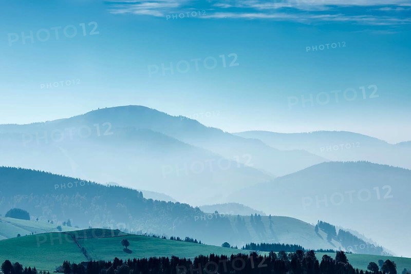 Staggered hilly landscape