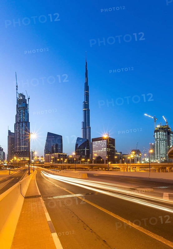 Sheikh Zayed Road skyline and Burj Khalifa