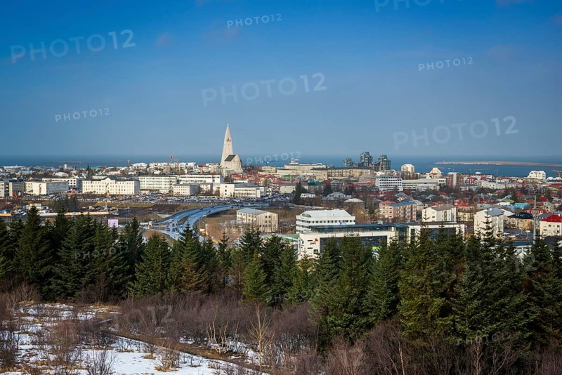 View over Reykjavik with church Hallgrimskirkja