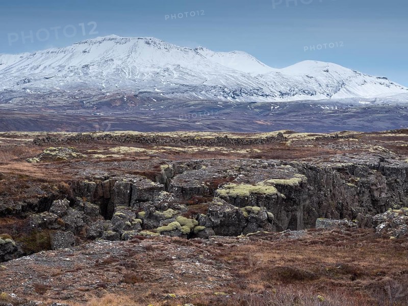 Rift valley between two continental plates
