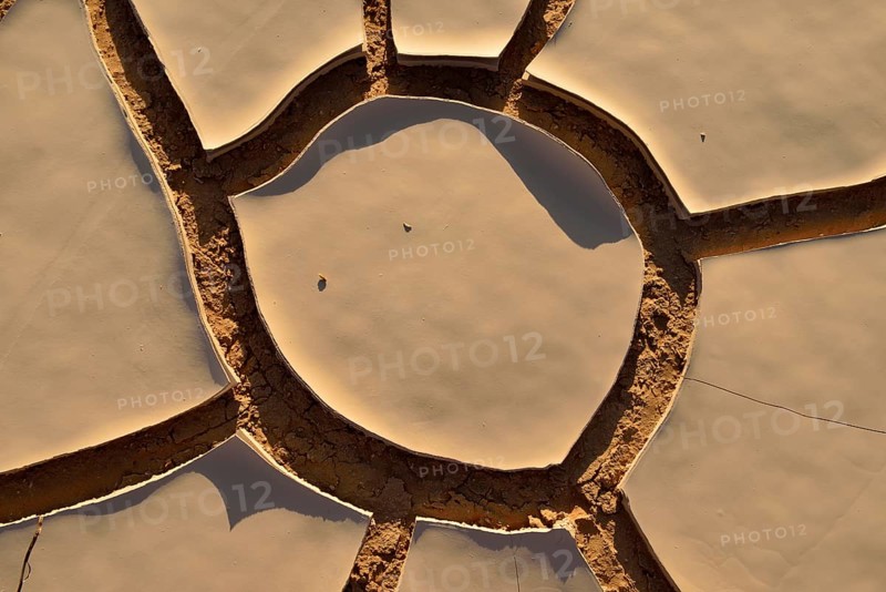 Broken surface of a dry claypan