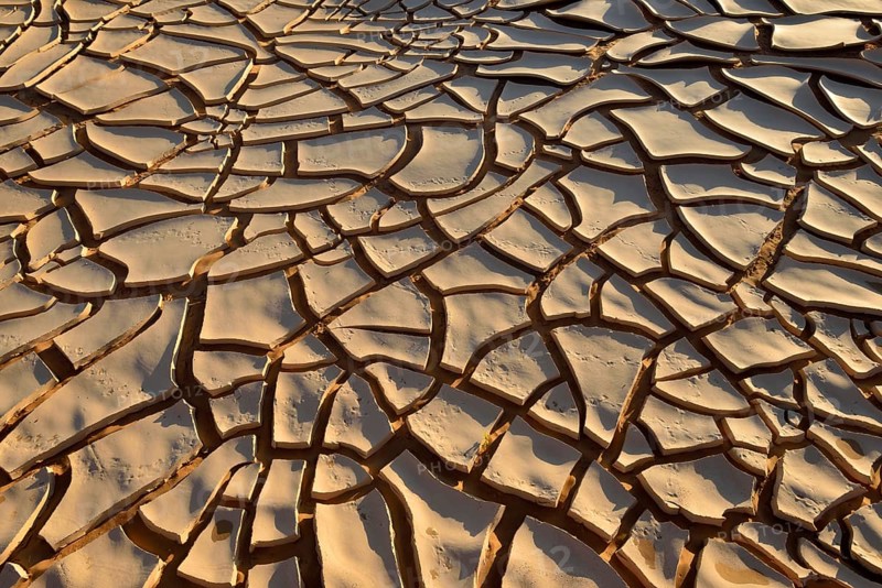 Broken surface of a dry claypan