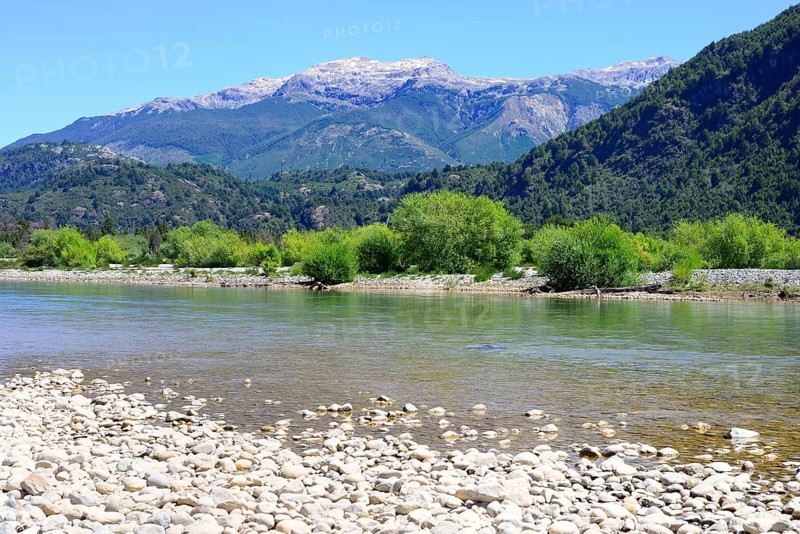 Landscape with mountains at Rio Futaleufu